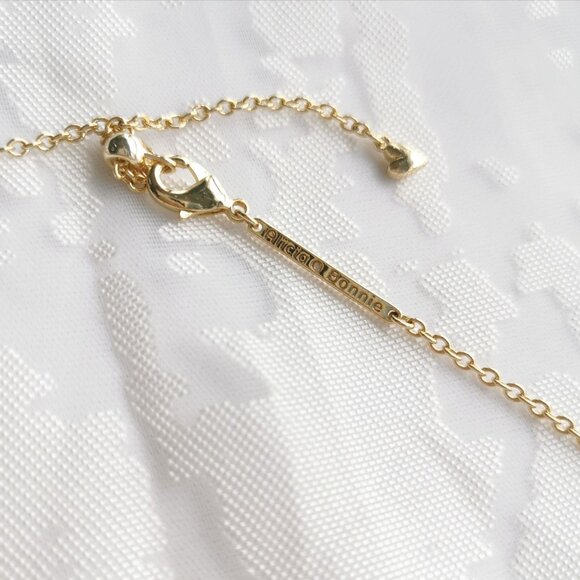 Alicia Bonnie Isabella Gold Charm Necklace White Crystal - Picture 4 of 4